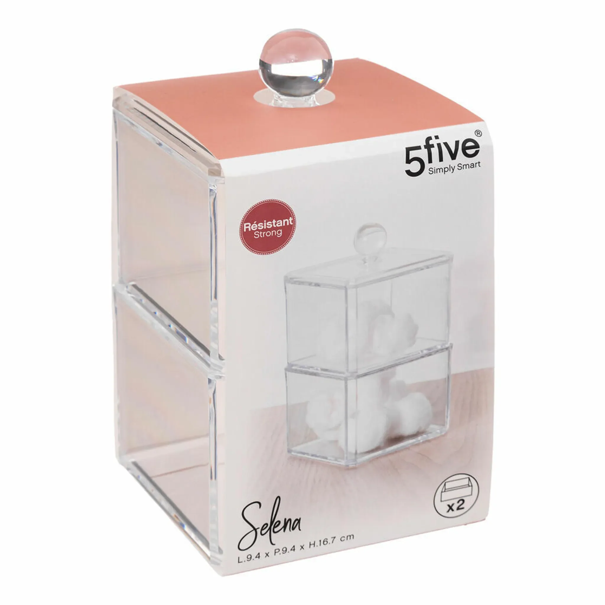 5five Simply Smart Kosmetik-Aufbewahrungsdose Selena – 2-tlg., stapelbar, transparent